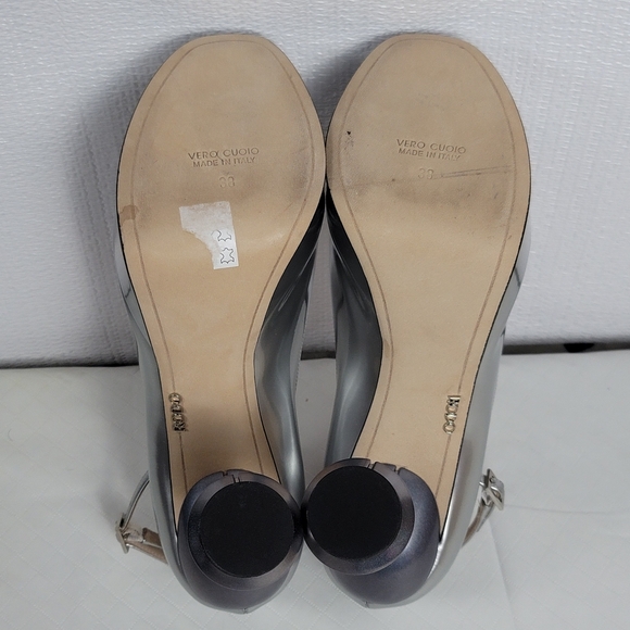 Rodo Patent Leather Ankle Strap Peep Toes Platform Sculptural Heel Shoe Size 38 - Picture 9 of 14